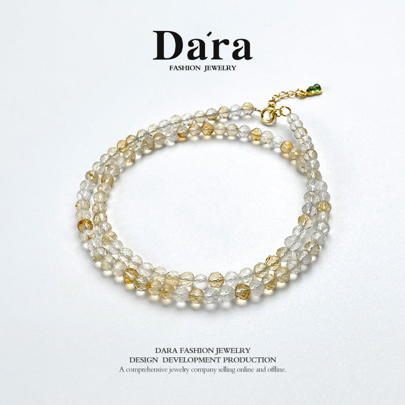 DARA 925 Silver Yellow Crystal Tourmaline Necklace, Recommended by DARA, RYX4197001