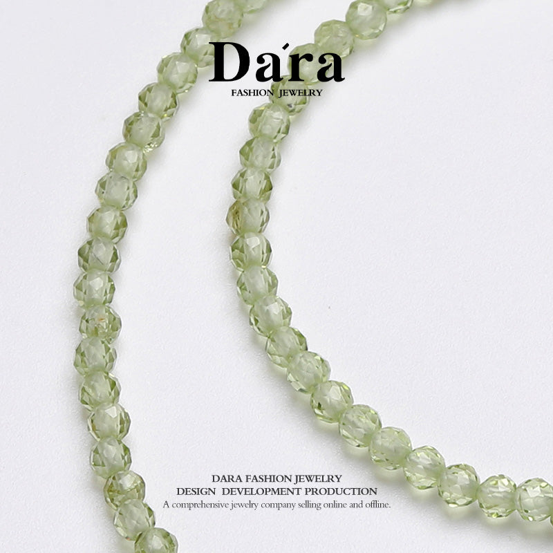 DARA S925银2-3毫米橄榄石项链 YX6682001