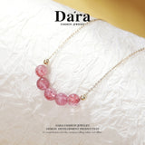 DARA/Dai La 8-9mm Strawberry Crystal Niche High-end Accessory Temperament Clavicle Chain X3614002