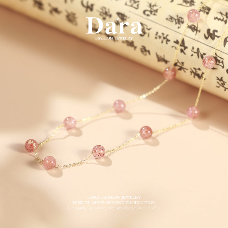 DARA Champagne Gold Powder Crystal Necklace X3601001
