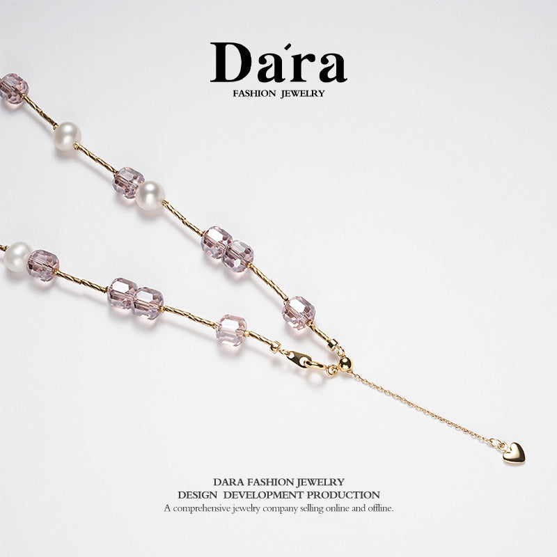 DARA 淡水无核白珍珠 9-10mm 珍珠项链 X6568001 