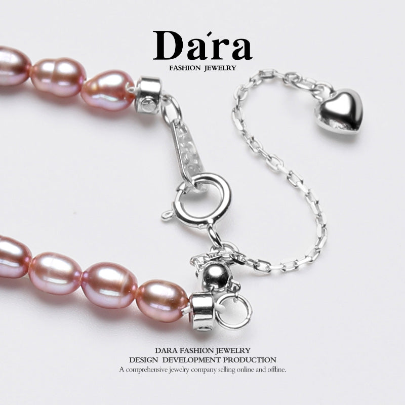 DARA S925银淡水无籽紫珍珠3-4mm珍珠项链 YX6708001 