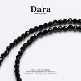 DARA S925银2-3毫米黑水晶项链 YX6687001 