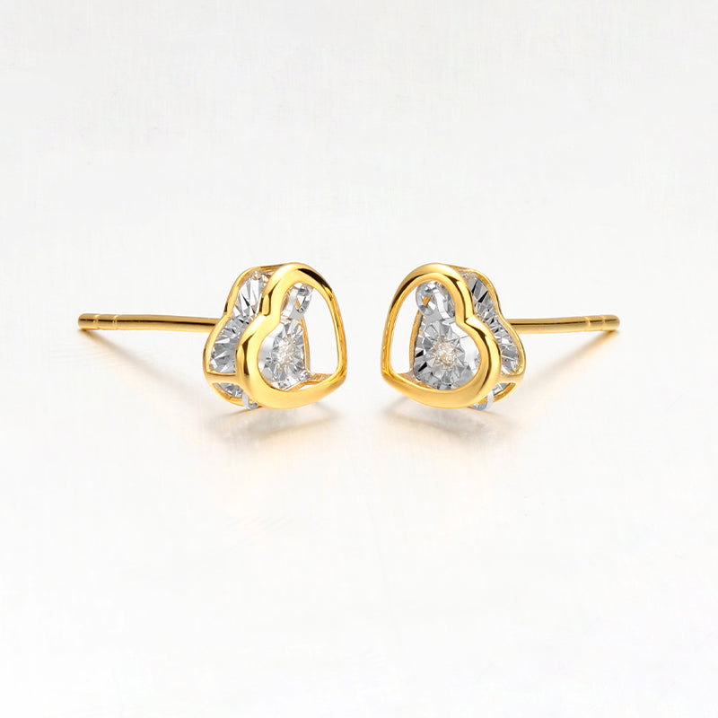 Dara 18k金钻石心形设计耳环 KH1642001 