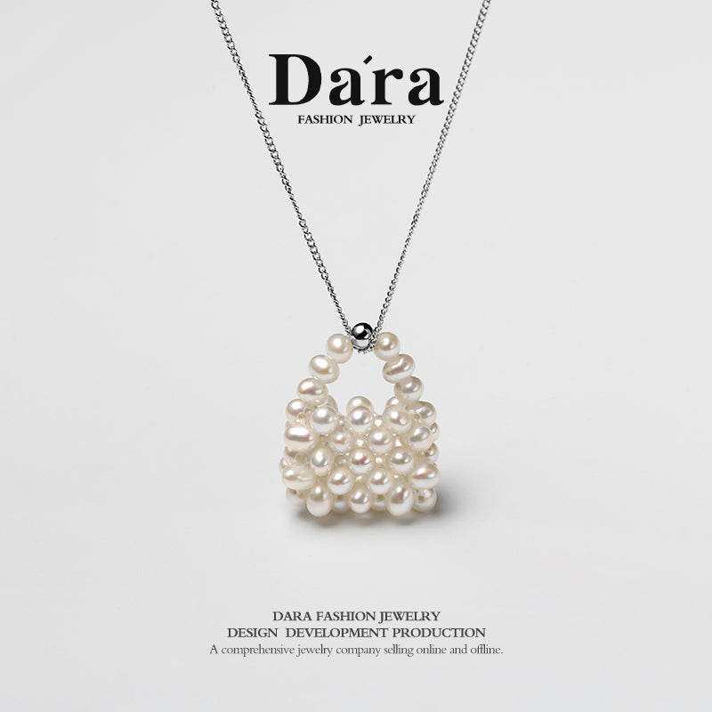 DARA S925银淡水无核4-5毫米小米珠手提包吊坠 YX5688001 