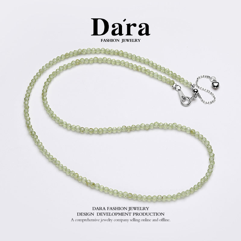 DARA S925银2-3毫米橄榄石项链 YX6682001