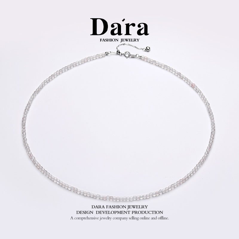 DARA S925银2-3毫米白水晶项链 YX6685001