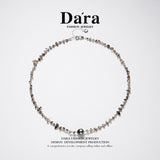 DARA 大溪地海水近圆形明亮珍珠9-10毫米烟晶项链 X1865001 