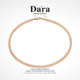 Dara S925银淡水珍珠有核4-5毫米中国红小米链YX5811001 