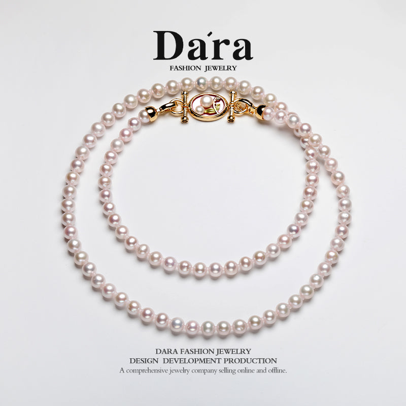 DARA 淡水珍珠项链，粉色，6-7 毫米，圆形，强光泽，轻微瑕疵，X6689001 