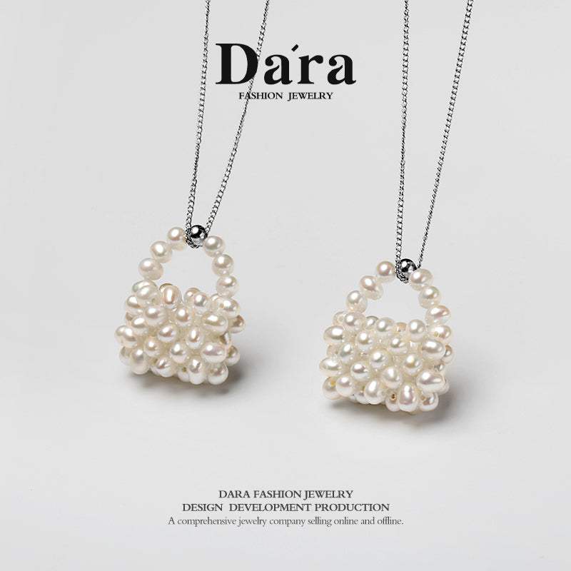 DARA S925银淡水无核4-5毫米小米珠手提包吊坠 YX5688001 
