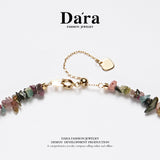 DARA 淡水牙签巴洛克4-6毫米珍珠碧玺项链 X6551001 