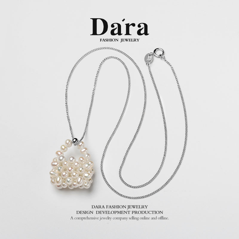 DARA S925银淡水无核4-5毫米小米珠手提包吊坠 YX5688001 