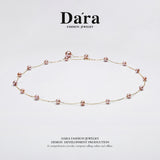 DARA 9K金淡水紫珍珠星空4-5mm7-8mm珍珠项链 KX0504002 