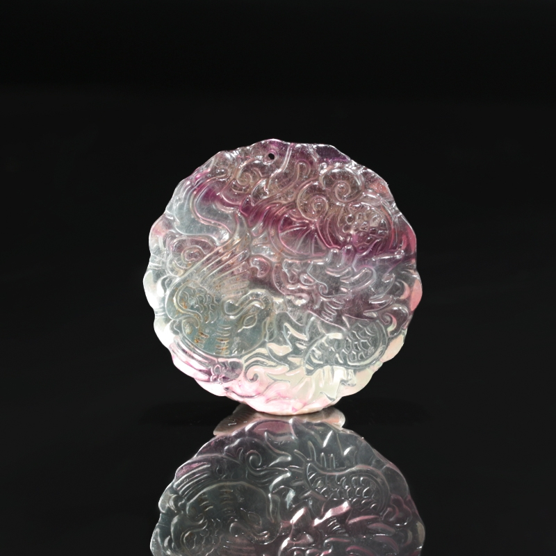 DARA Daila Dragon and Phoenix Fluorite Safety Pendant R2611001