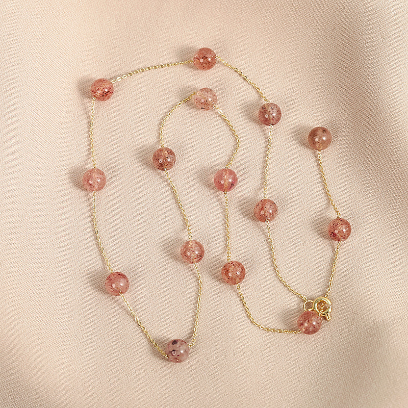DARA Champagne Gold Powder Crystal Necklace X3601001