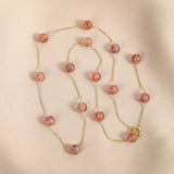 DARA Champagne Gold Powder Crystal Necklace X3601001