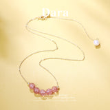 DARA/Dai La 8-9mm Strawberry Crystal Niche High-end Accessory Temperament Clavicle Chain X3614002