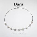 DARA Daira 淡水珍珠白珍珠10-12mm近圆形强光微瑕项链X6687001