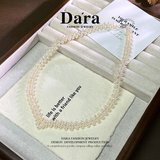 Dara S925银淡水无籽白珍珠4-5毫米编织珍珠项链 YX6854001 