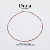 DARA S925银淡水无籽紫珍珠3-4mm珍珠项链 YX6708001 