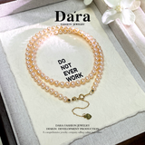 Dara S925银淡水珍珠有核4-5毫米中国红小米链YX5811001 