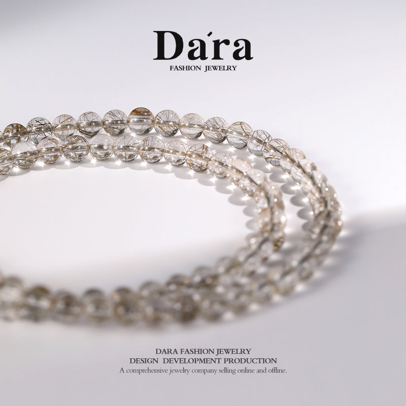 DARA Natural 6-7mm Silver Hair Crystal Necklace RX4277001