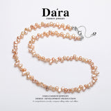 DARA S925银淡水无籽花瓣珍珠3-4mm项链 YX6711001 