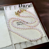 DARA 淡水珍珠项链，粉色，6-7 毫米，圆形，强光泽，轻微瑕疵，X6689001 