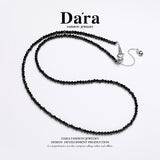DARA S925银2-3毫米黑水晶项链 YX6687001 