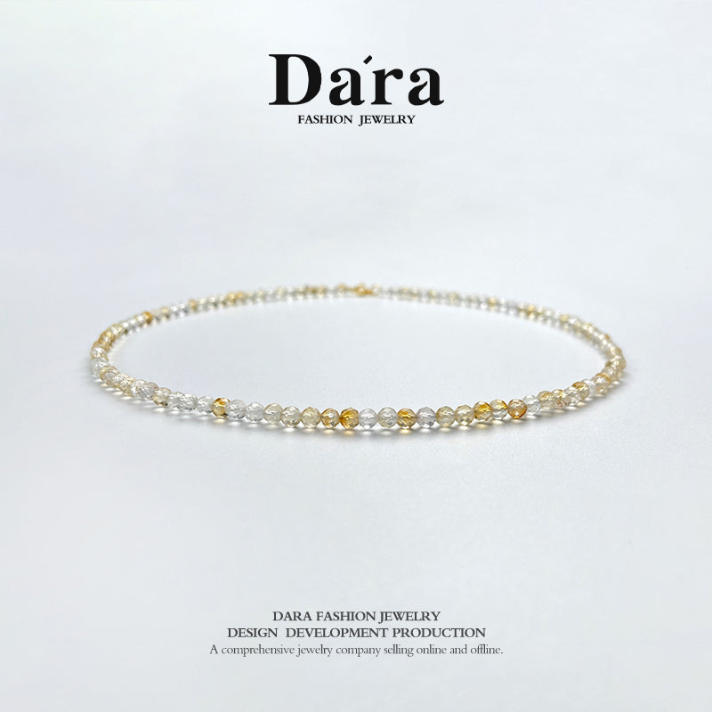 DARA 925 Silver Yellow Crystal Tourmaline Necklace, Recommended by DARA, RYX4197001
