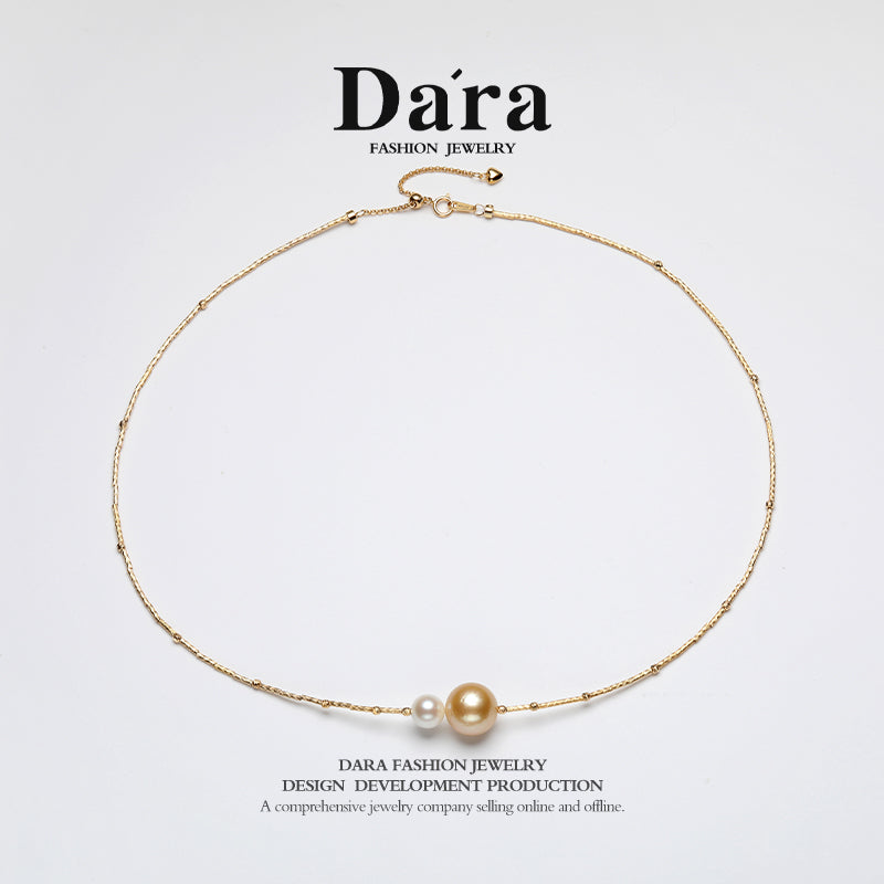 DARA S925银海水南海金珍珠10-11mm MakoYA 7-8mm珍珠项链 YX6831001 