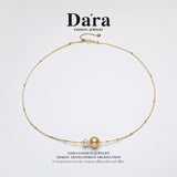 DARA S925银海水南海金珍珠10-11mm MakoYA 7-8mm珍珠项链 YX6831001 