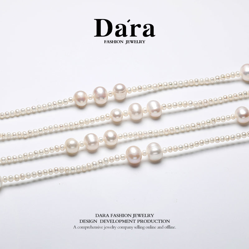 DARA 3-4毫米至8-10毫米淡水珍珠项链毛衣链 X6663001 