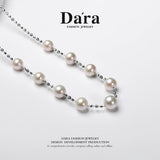 DARA Daira 淡水珍珠白珍珠10-12mm近圆形强光微瑕项链X6687001