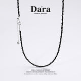 DARA S925银2-3毫米黑水晶项链 YX6687001 