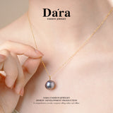 DARA 18K金海蓝色马贝珍珠13-14毫米吊坠 KX1882001 