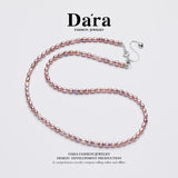 DARA S925银淡水无籽紫珍珠3-4mm珍珠项链 YX6708001 