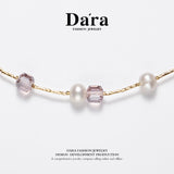 DARA 淡水无核白珍珠 9-10mm 珍珠项链 X6568001 