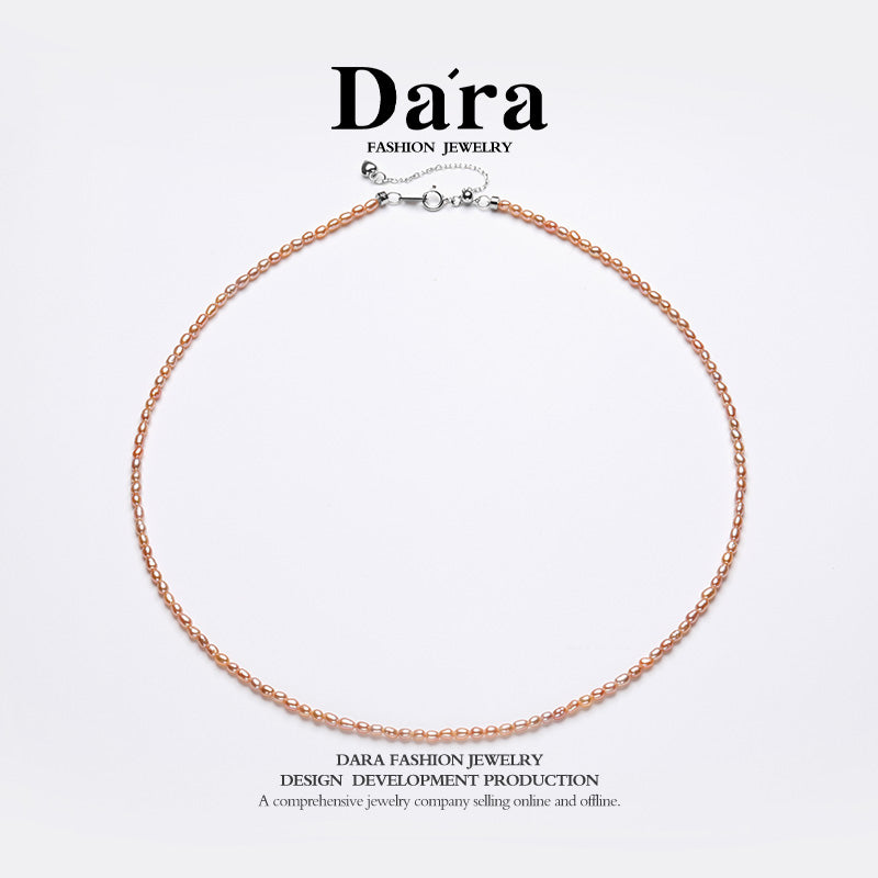 DARA S925银淡水无核中国红珍珠2-3mm项链 YX6710001 