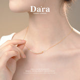 DARA S925银淡水无核中国红3-4mm珍珠微笑链 YX6876001 