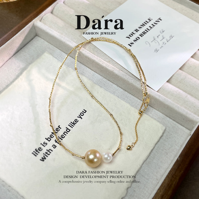DARA S925银海水南海金珍珠10-11mm MakoYA 7-8mm珍珠项链 YX6831001 