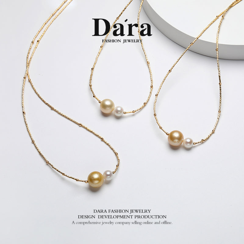 DARA S925银海水南海金珍珠10-11mm MakoYA 7-8mm珍珠项链 YX6831001 