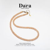 Dara S925银淡水珍珠有核4-5毫米中国红小米链YX5811001 