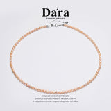 Dara S925银淡水无核彩色米色3-4毫米珍珠项链 YX6712001 