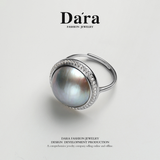 DARA S925纯银海水马尾14-15毫米珍珠戒指 YJ6723001 