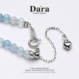 DARA S925银3-4毫米海蓝宝石项链 YX6686001 