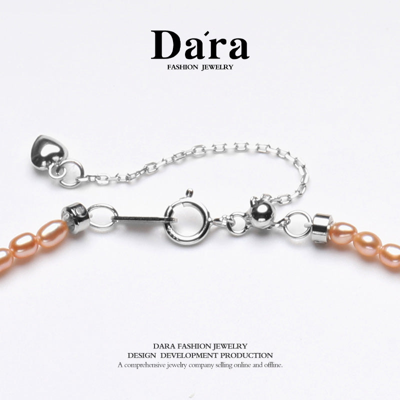 DARA S925银淡水无核中国红珍珠2-3mm项链 YX6710001 