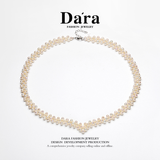 Dara S925银淡水无籽白珍珠4-5毫米编织珍珠项链 YX6854001 
