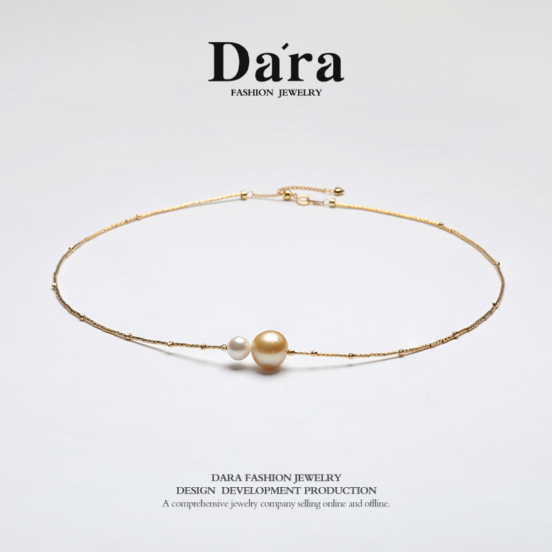 DARA S925银海水南海金珍珠10-11mm MakoYA 7-8mm珍珠项链 YX6831001 